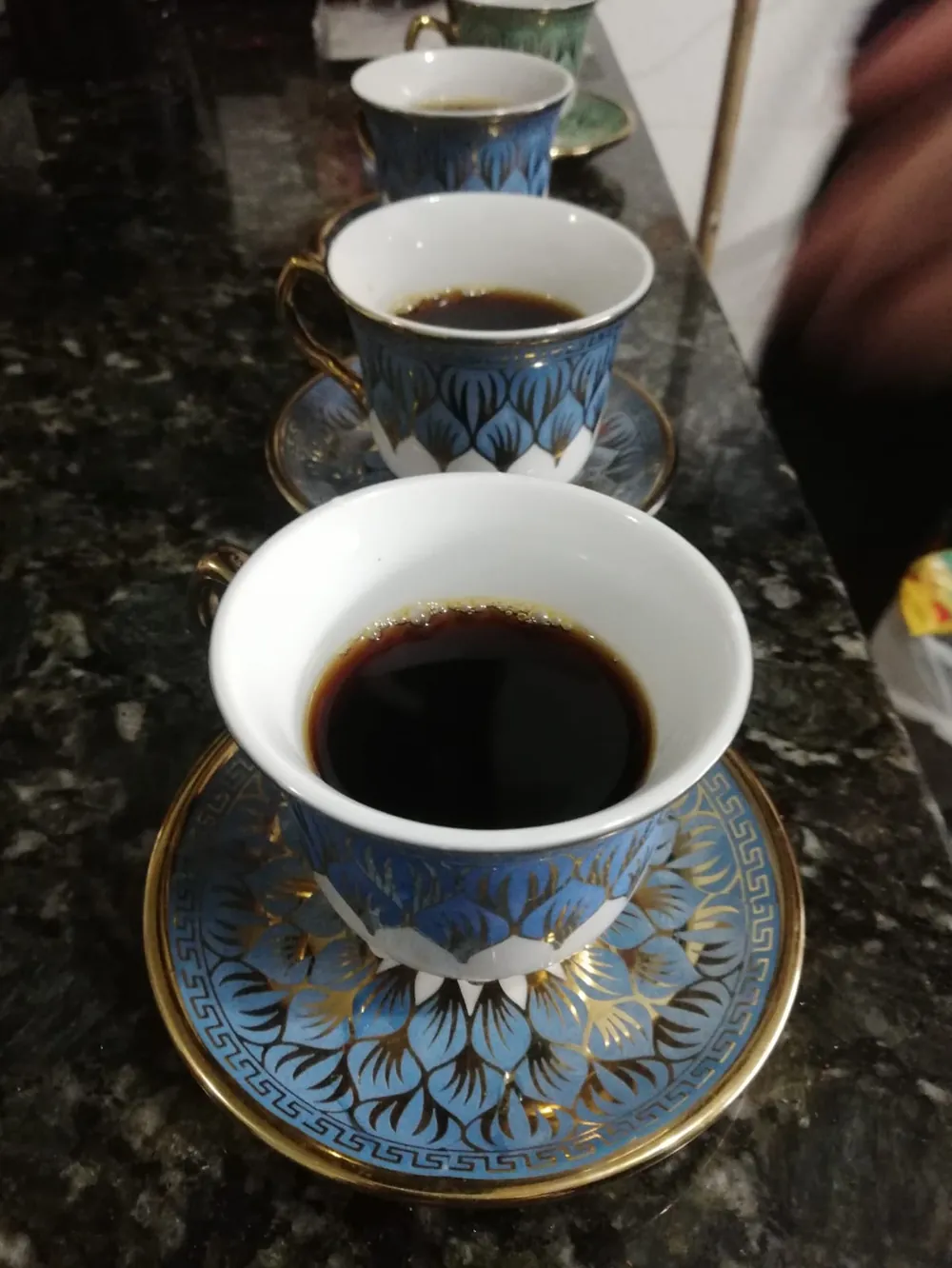 Tazas de café recién preparado